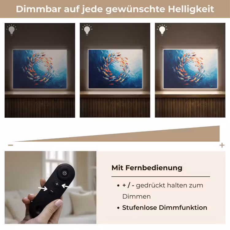 Zee - Vissen - Kleurrijk - Dynamisch Light Box met batterij (Wandlamp) middel -USP_dimbaarDE