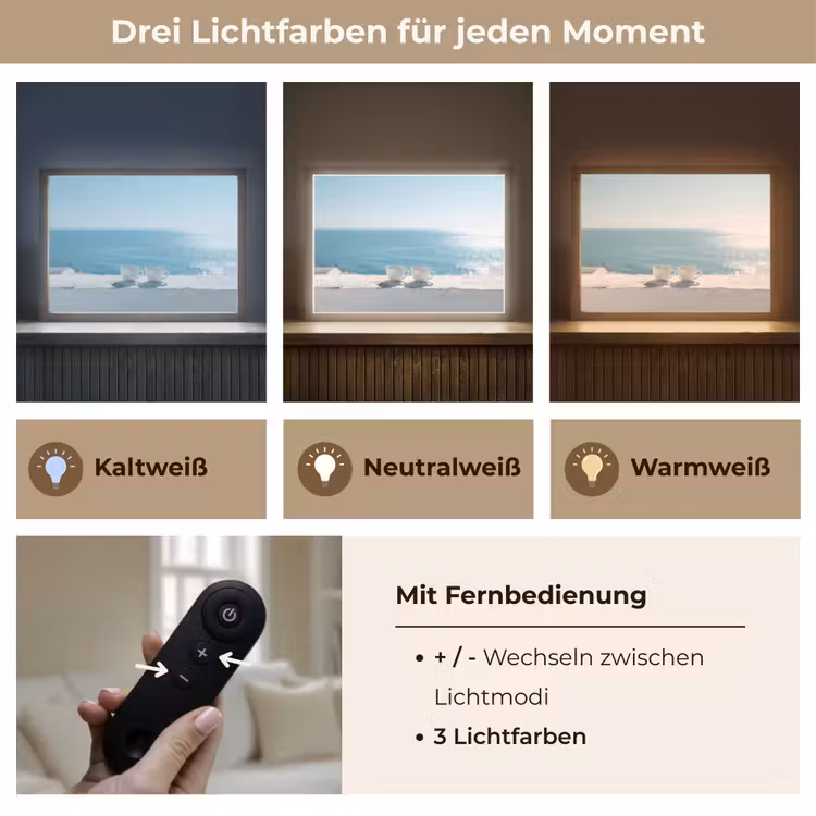 Zee - Koffiekopjes - Zomers Light Box met batterij (Wandlamp) middel -USP_lichtkleurDE