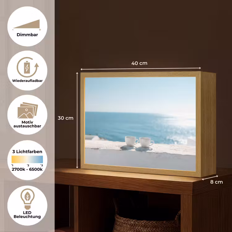 Zee - Koffiekopjes - Zomers Light Box met batterij (Wandlamp) middel -USP_websiteoverzichtDE
