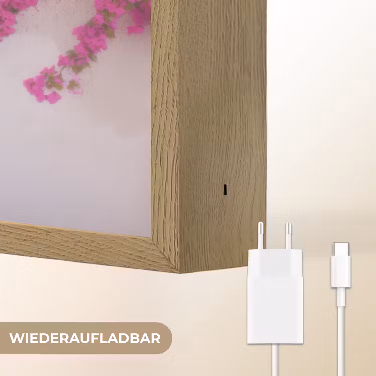Zee - Roze - Bloemen - Poort Light Box met batterij (Wandlamp) middel -USP_websiteoplaadbaarDE