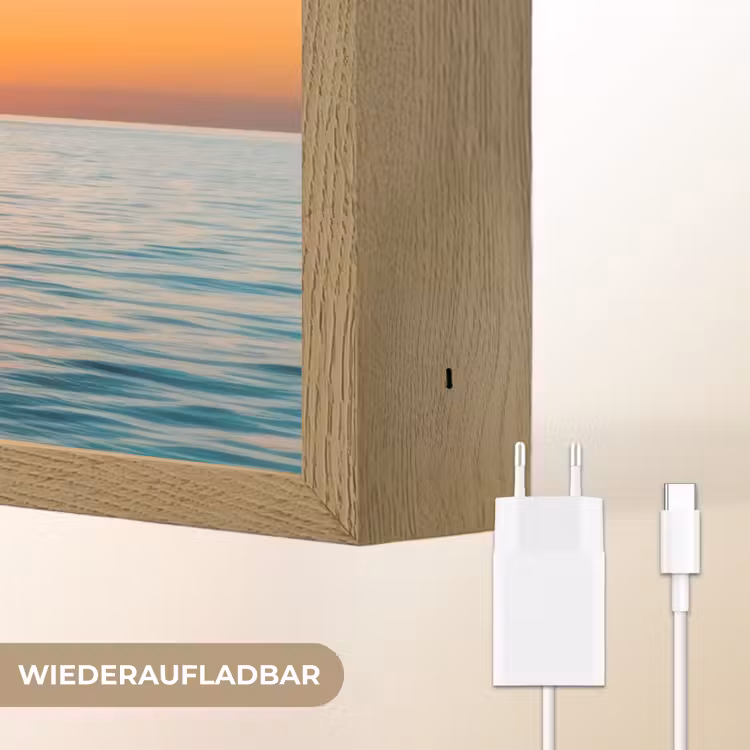 Zee - Zeilboot - Zonsondergang Light Box met batterij (Wandlamp) middel -USP_websiteoplaadbaarDE