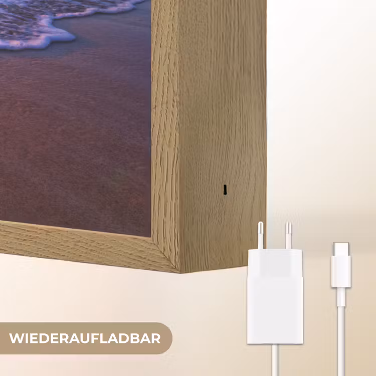 Zee - Strand - Zonsondergang - Wolken - Horizon Light Box met batterij (Wandlamp) middel -USP_websiteoplaadbaarDE