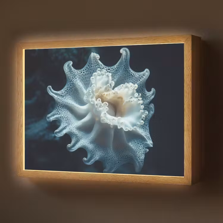 Zeewezen - Wit - Golven - Water Light Box met batterij (Wandlamp) middel -z3d_website