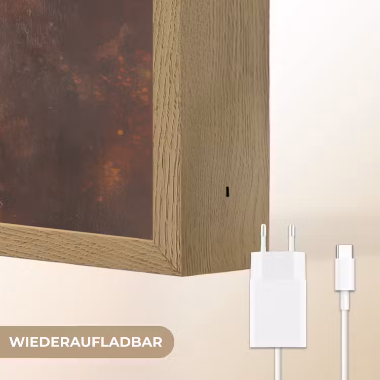Microfoon - Bruin - Klassiek Light Box met batterij (Wandlamp) middel -USP_websiteoplaadbaarDE