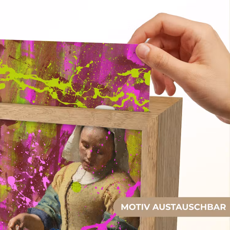 Melkmeisje - Johannes Vermeer - Neon Light Box met kabel (Wandlamp) klein -USP_websiteprintDE