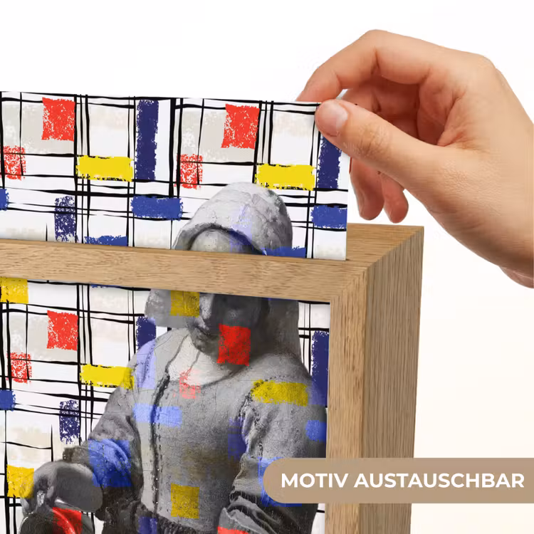 Melkmeisje - Mondriaan - Collage Light Box met kabel (Wandlamp) klein -USP_websiteprintDE