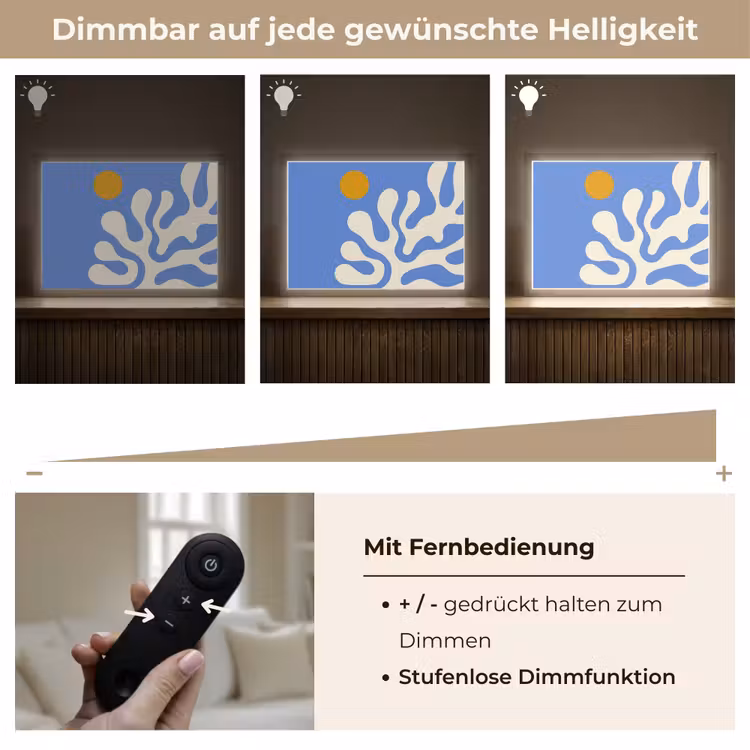 Minimalistisch - Organisch patroon - Blauw Light Box met batterij (Wandlamp) middel -USP_dimbaarDE
