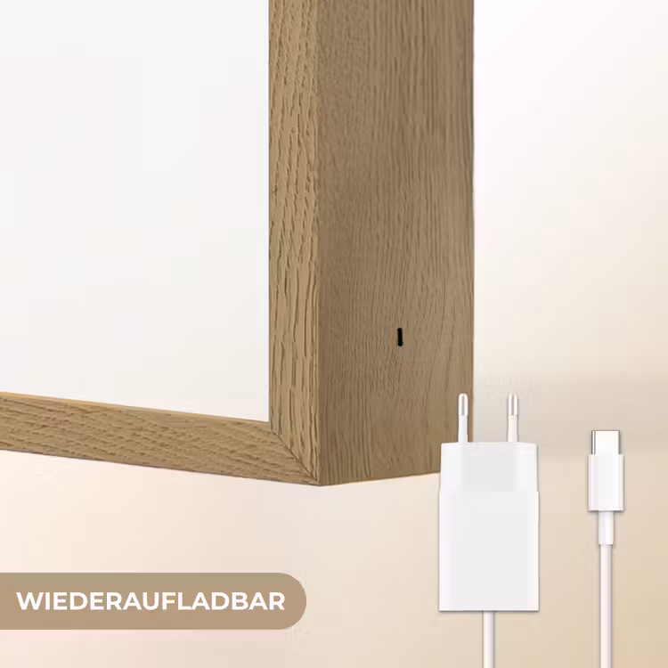Minimalistisch - Stelen - Wit Light Box met batterij (Wandlamp) middel -USP_websiteoplaadbaarDE