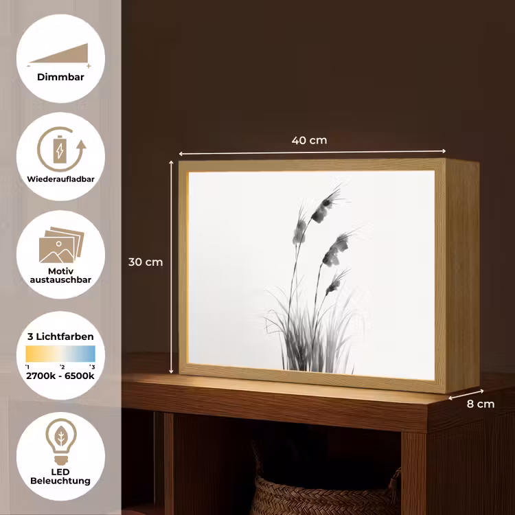 Minimalistisch - Stelen - Wit Light Box met batterij (Wandlamp) middel -USP_websiteoverzichtDE
