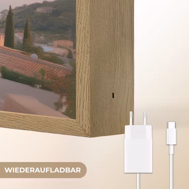 Middelandse zee - Sinaasappel - Heuvels - Zee Light Box met batterij (Wandlamp) middel -USP_websiteoplaadbaarDE