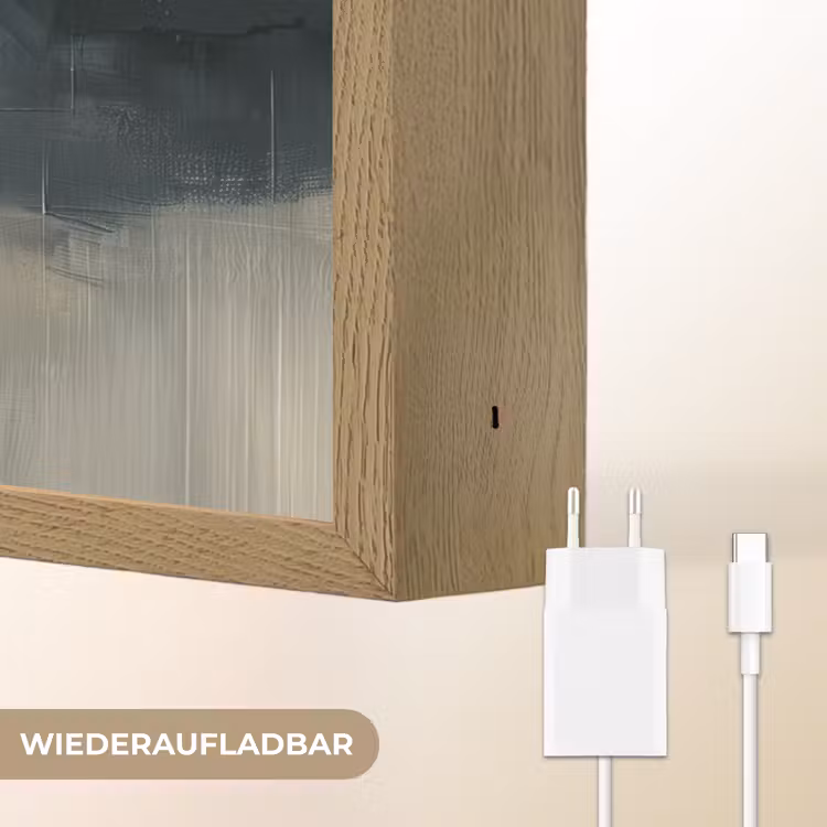 Modern - Abstract - Goud - Zwart Light Box met batterij (Wandlamp) middel -USP_websiteoplaadbaarDE