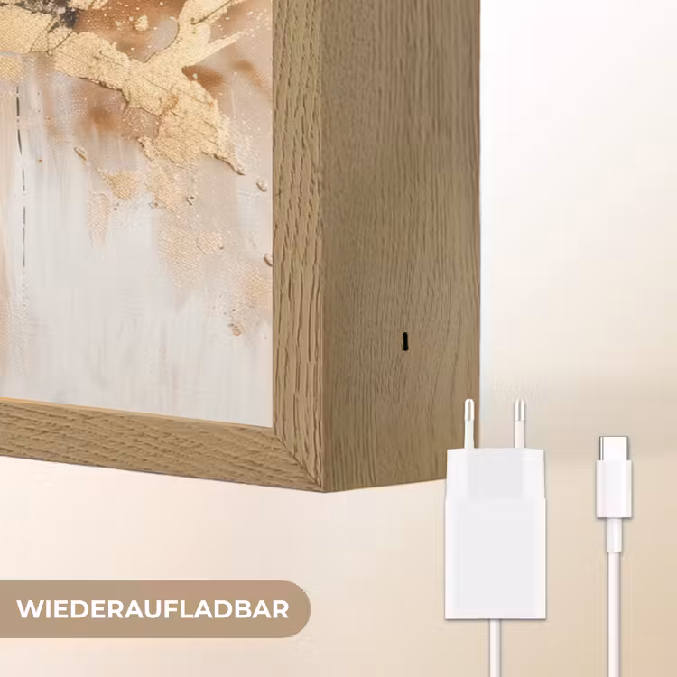 Modern - Bruin - Abstract - Beige Light Box met batterij (Wandlamp) middel -USP_websiteoplaadbaarDE