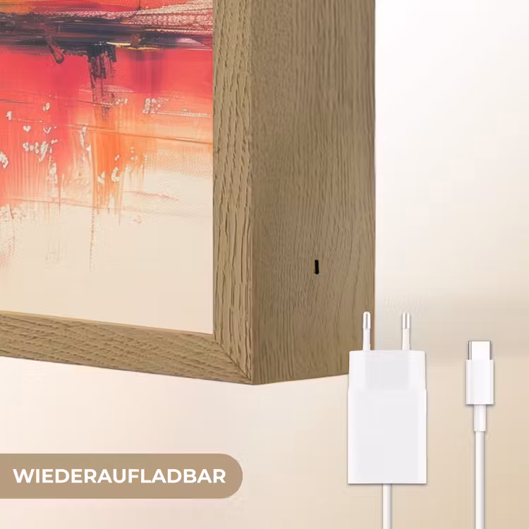 Modern - Verf - Kunst - Kleurrijk Light Box met batterij (Wandlamp) middel -USP_websiteoplaadbaarDE