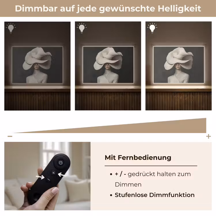 Modern - Vrouw - Hoed Light Box met batterij (Wandlamp) middel -USP_dimbaarDE