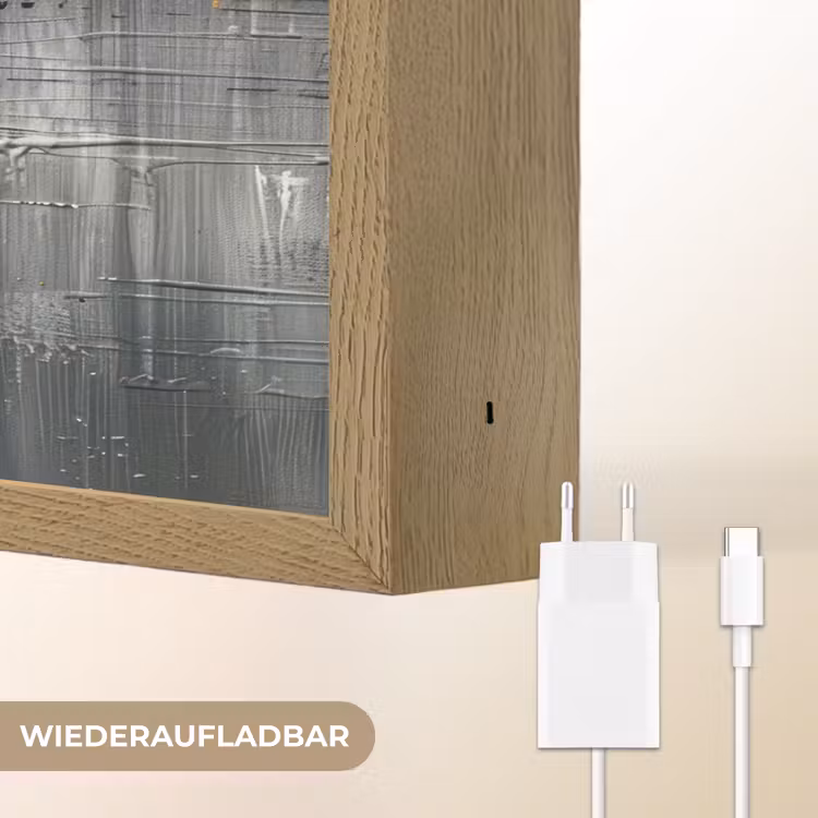 Modern - Goud - Grijs - Patroon Light Box met batterij (Wandlamp) middel -USP_websiteoplaadbaarDE