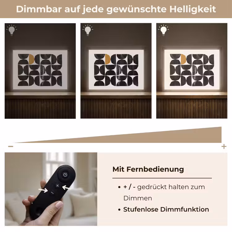 Modern - Halve cirkel - Goud - Zwart Light Box met batterij (Wandlamp) middel -USP_dimbaarDE