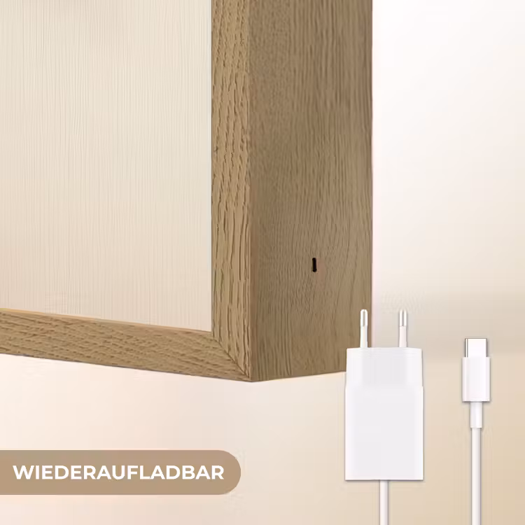 Modern - Vierkant - Vormen Light Box met batterij (Wandlamp) middel -USP_websiteoplaadbaarDE