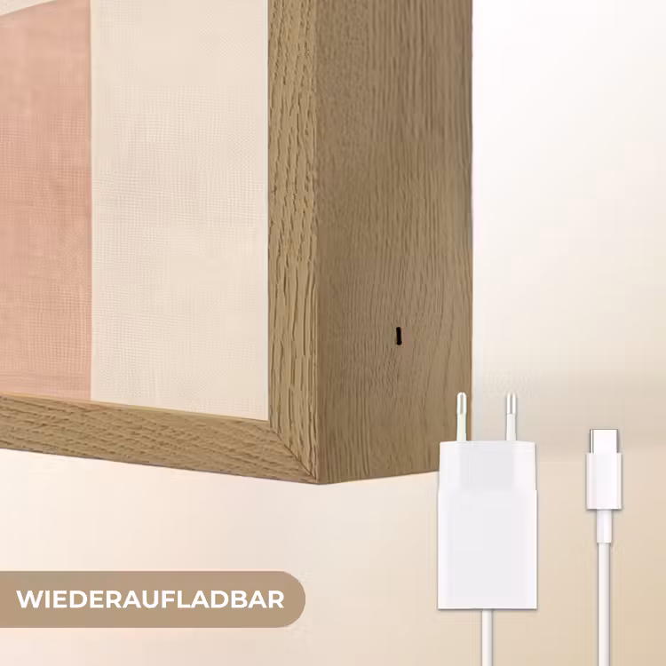 Modern - Roze - Groen - Natuur - Aesthetic Light Box met batterij (Wandlamp) middel -USP_websiteoplaadbaarDE