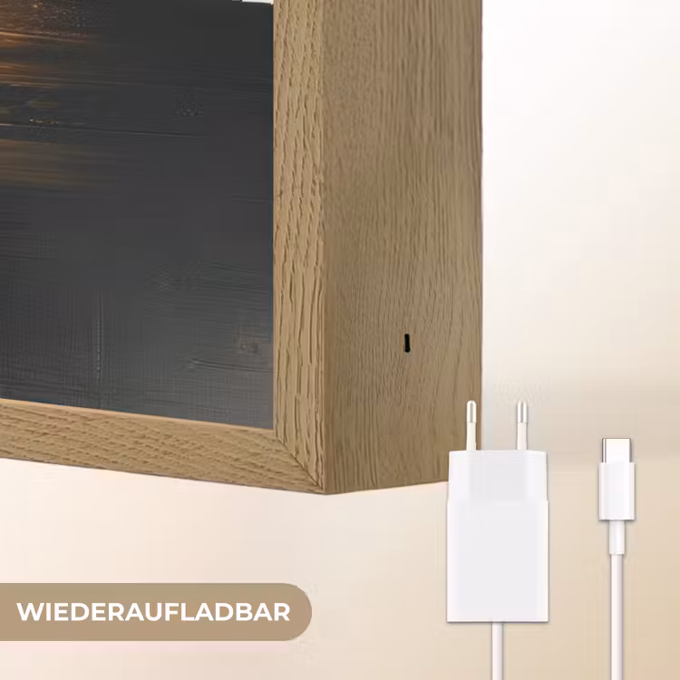 Modern - Zwart - Verf - Goud Light Box met batterij (Wandlamp) middel -USP_websiteoplaadbaarDE