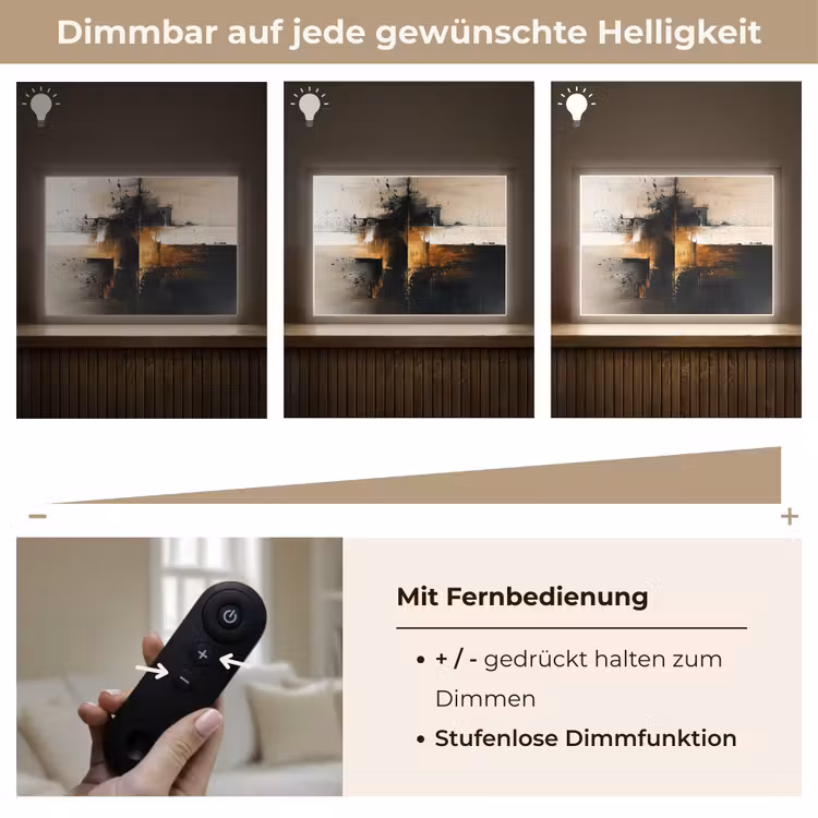 Modern - Zwart - Verf - Goud Light Box met batterij (Wandlamp) middel -USP_dimbaarDE