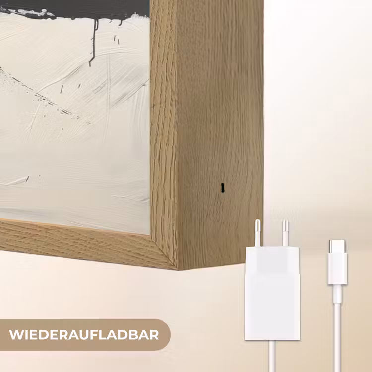 Modern - Zwart wit - Abstract - Kunst Light Box met batterij (Wandlamp) middel -USP_websiteoplaadbaarDE