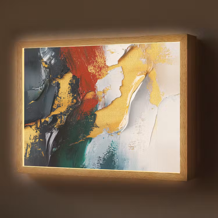 Modern - Kerst - Abstract - Goud Light Box met batterij (Wandlamp) middel -z3d_website