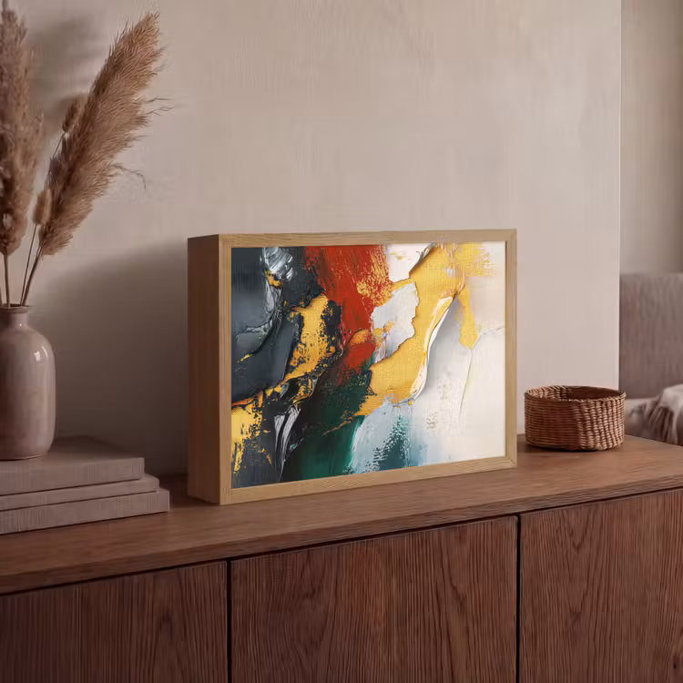 Modern - Kerst - Abstract - Goud Light Box met batterij (Wandlamp) middel -sfeer2