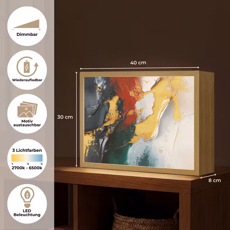 Modern - Kerst - Abstract - Goud Light Box met batterij (Wandlamp) middel -USP_websiteoverzichtDE