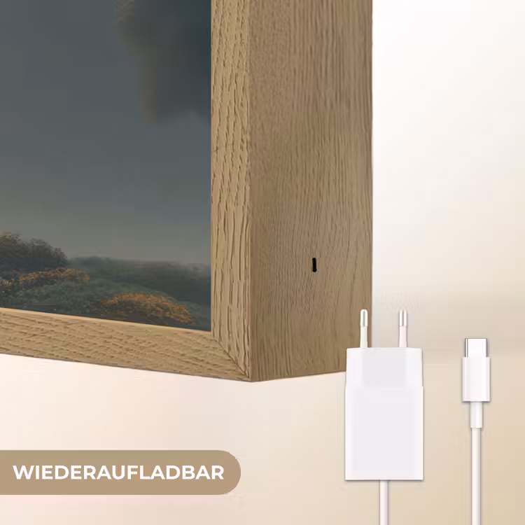 Maan - Bomen - Wandeling Light Box met batterij (Wandlamp) middel -USP_websiteoplaadbaarDE