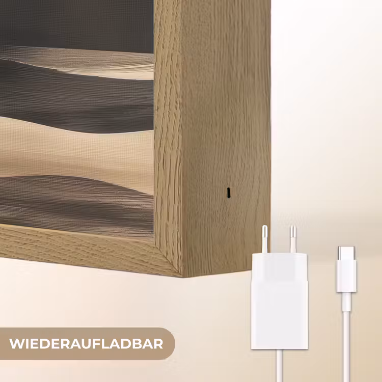Maan - Cirkel - Goud Light Box met batterij (Wandlamp) middel -USP_websiteoplaadbaarDE