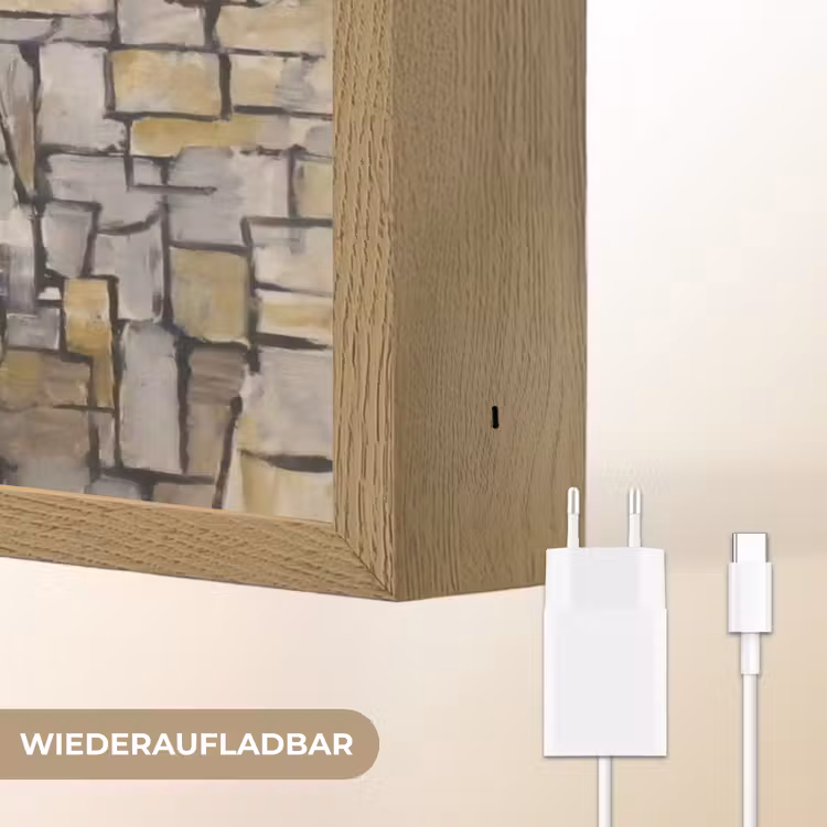 Mondriaan - Kunst - Oude meesters - Tableau I Light Box met batterij (Wandlamp) middel -USP_websiteoplaadbaarDE