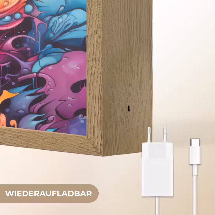 Monster - Graffiti - Kleuren - Oranje Light Box met batterij (Wandlamp) middel -USP_websiteoplaadbaarDE