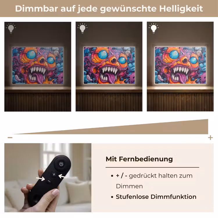 Monster - Graffiti - Kleuren - Oranje Light Box met batterij (Wandlamp) middel -USP_dimbaarDE