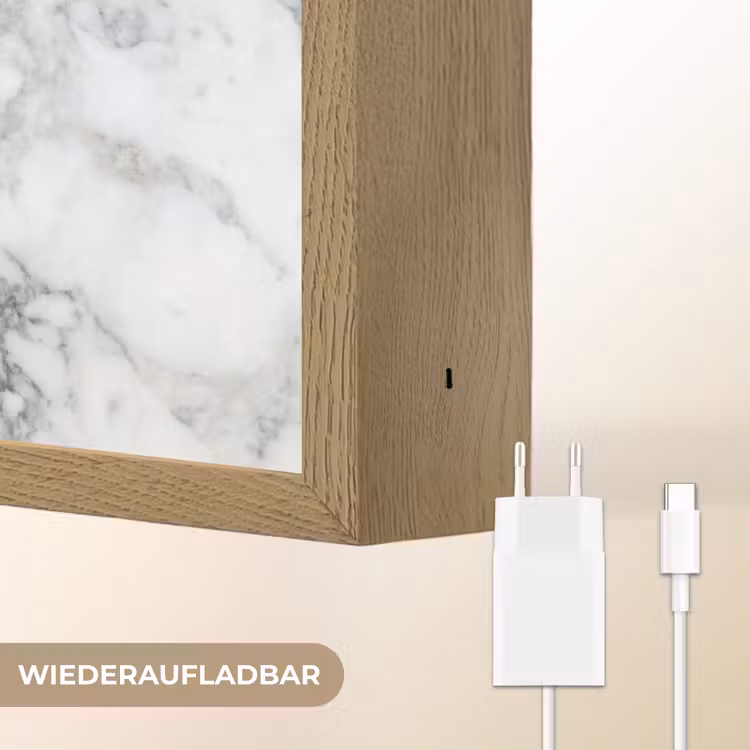 Mozaïek - Marmer - Wit - Onregelmatig Light Box met batterij (Wandlamp) middel 907 -USP_websiteoplaadbaarDE