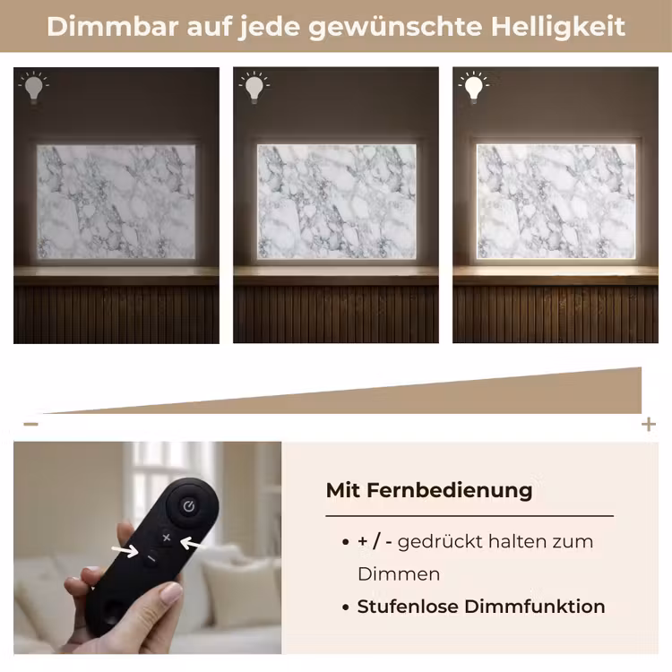 Mozaïek - Marmer - Wit - Onregelmatig Light Box met batterij (Wandlamp) middel 907 -USP_dimbaarDE