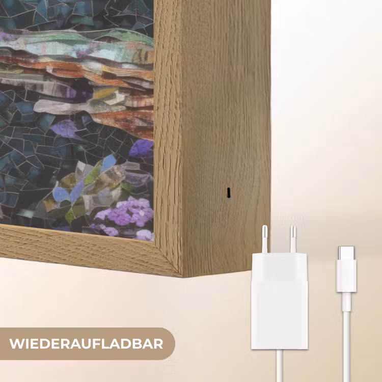 Mozaïek - Walvis - Koraal - Water Light Box met batterij (Wandlamp) middel -USP_websiteoplaadbaarDE
