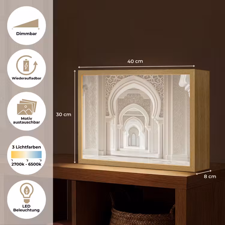 Moskee - Architectuur - Ramadan - Islamitische Light Box met batterij (Wandlamp) middel -USP_websiteoverzichtDE