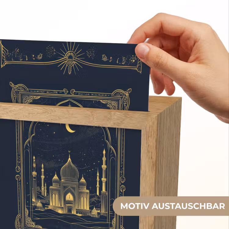 Moskee - Islam - Goud - Ramadan - Islamitische Light Box met kabel (Wandlamp) klein -USP_websiteprintDE