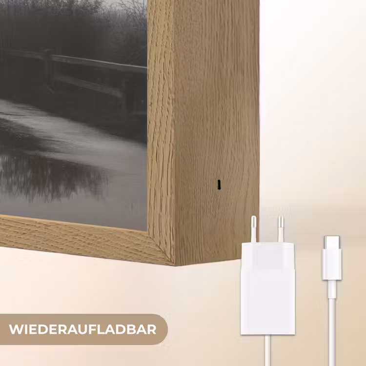 Molen - Weerspiegeling - Landschap - Water Light Box met batterij (Wandlamp) middel -USP_websiteoplaadbaarDE
