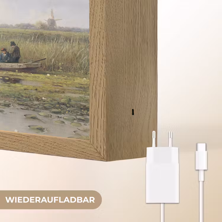 Molen - Willem Roelofs - Oude meesters - Kunst Light Box met batterij (Wandlamp) middel -USP_websiteoplaadbaarDE