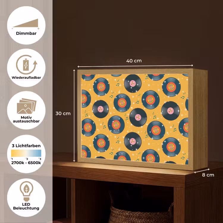 Muziek - Patroon - Geel Light Box met batterij (Wandlamp) middel 907 -USP_websiteoverzichtDE