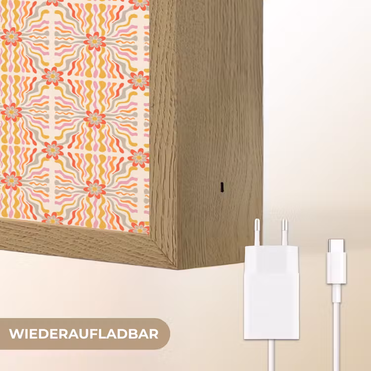 Patroon - Retro - Kleur Light Box met batterij (Wandlamp) middel 907 -USP_websiteoplaadbaarDE