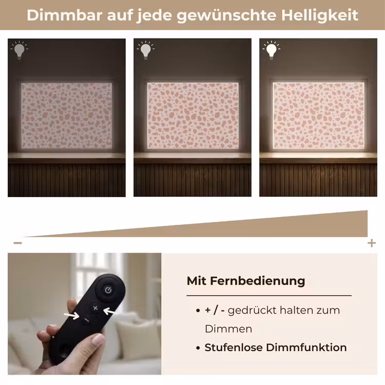 Nude - Luipaard - Tinten Light Box met batterij (Wandlamp) middel 907 -USP_dimbaarDE