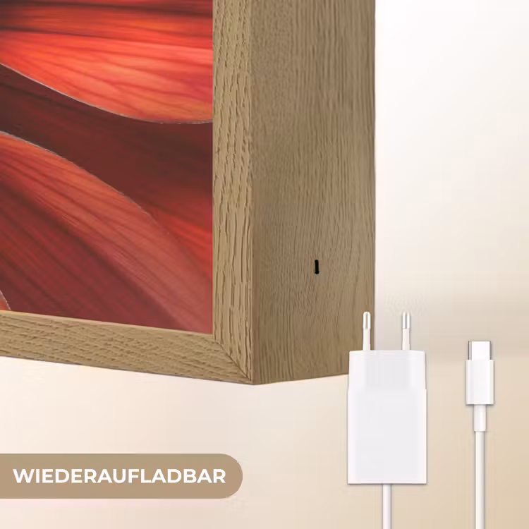 Close up - Bloem- Rood Light Box met batterij (Wandlamp) middel -USP_websiteoplaadbaarDE