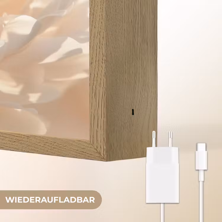 Close up - Pioenroos - Lichtroze Light Box met batterij (Wandlamp) middel -USP_websiteoplaadbaarDE