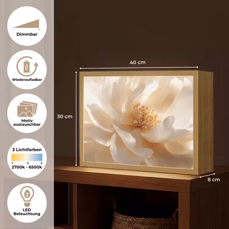 Close up - Pioenroos - Wit Light Box met batterij (Wandlamp) middel -USP_websiteoverzichtDE