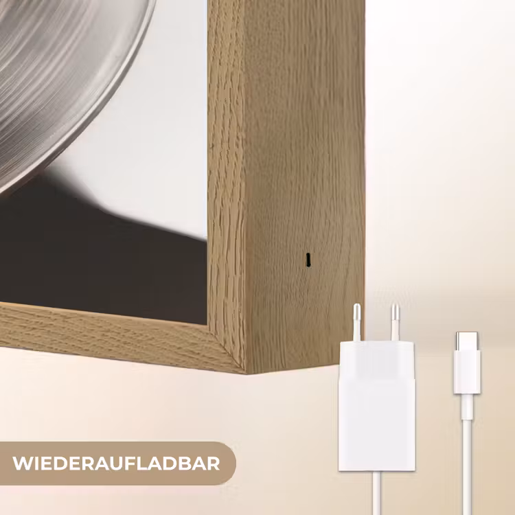 Close-up - Vinylplaat - Platenspeler - Zwart Light Box met batterij (Wandlamp) middel -USP_websiteoplaadbaarDE