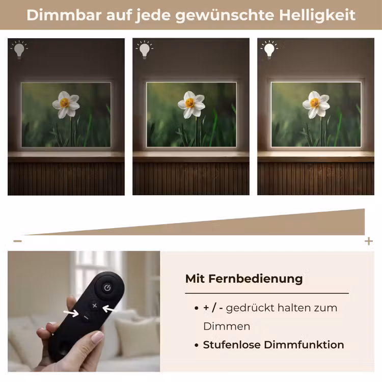 Narcis - Bloem - Wit - Grassprieten Light Box met batterij (Wandlamp) middel -USP_dimbaarDE
