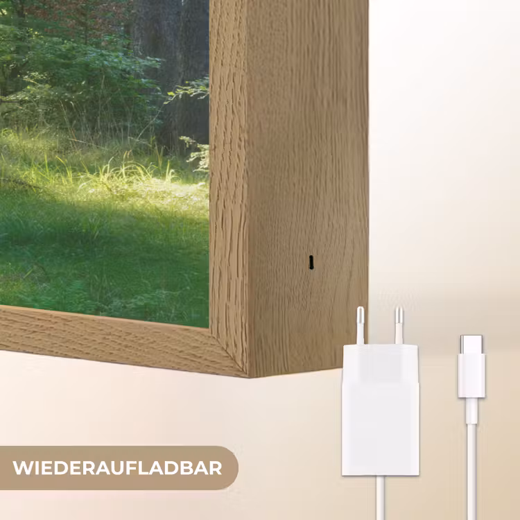 Natuur - Bomen - Bos - Groen - Zon - Gras - Planten Light Box met batterij (Wandlamp) middel -USP_websiteoplaadbaarDE