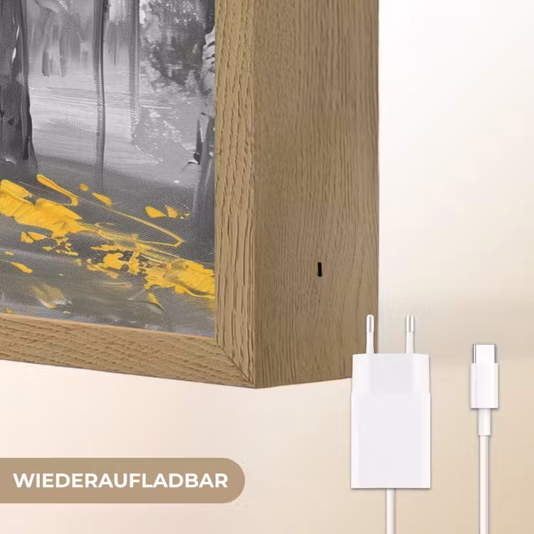Natuur - Geel - Park - Zwart - Wit Light Box met batterij (Wandlamp) middel -USP_websiteoplaadbaarDE